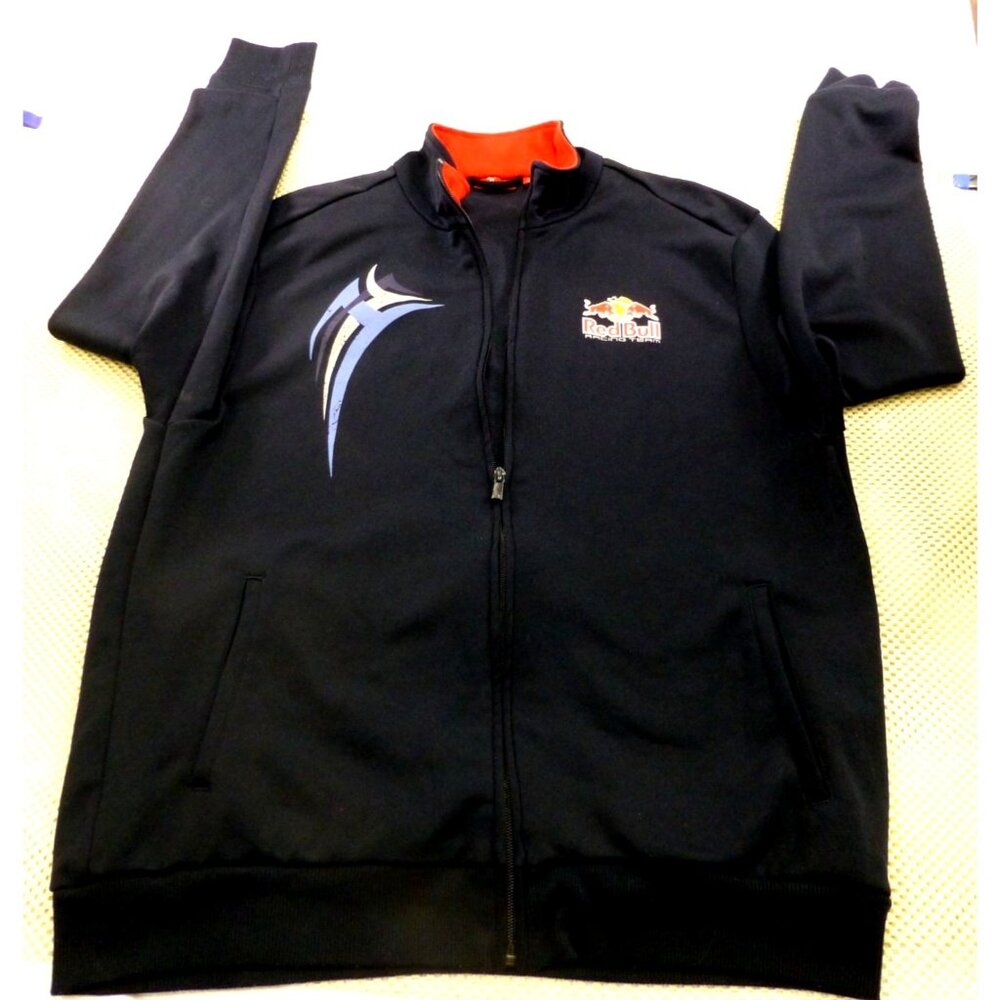 Puma Red Bull Racing Team Jacket Black Formula 1 F1 Full Zip Track Coat Mens Med